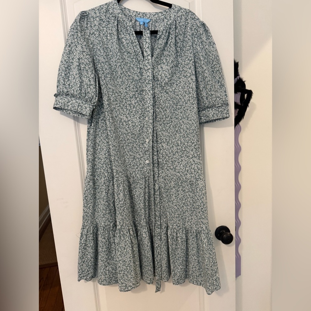 Draper James Green Floral Midi Dress